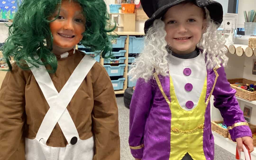 Two Cheadle Hulme Primary pupils dressed up for World Book Day.